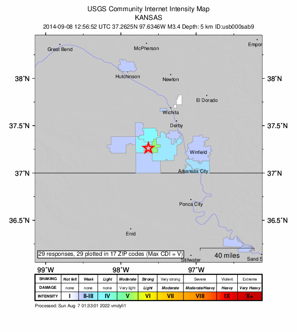 Did You Feel It? map: shaking reported by the public