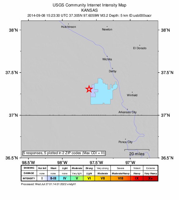 Did You Feel It? map: shaking reported by the public