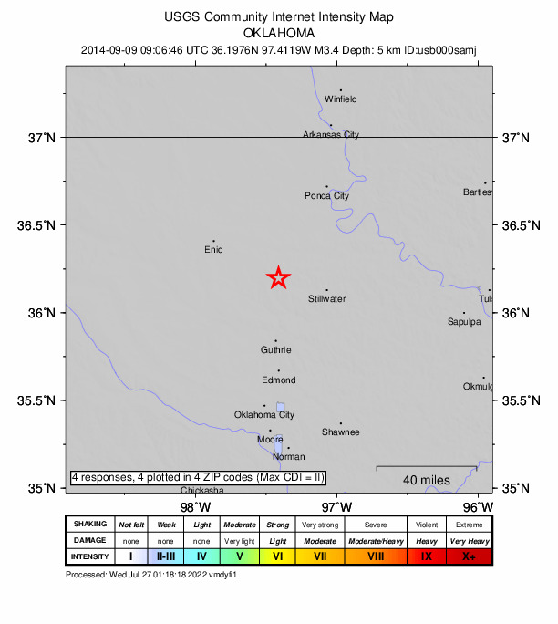 Did You Feel It? map: shaking reported by the public