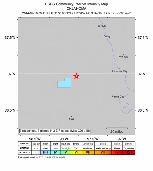 Did You Feel It? map: shaking reported by the public