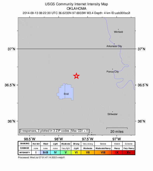Did You Feel It? map: shaking reported by the public
