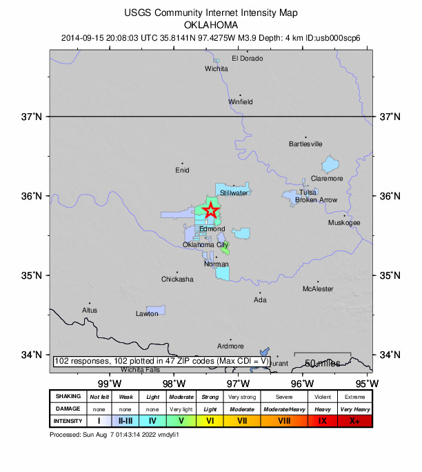 Did You Feel It? map: shaking reported by the public