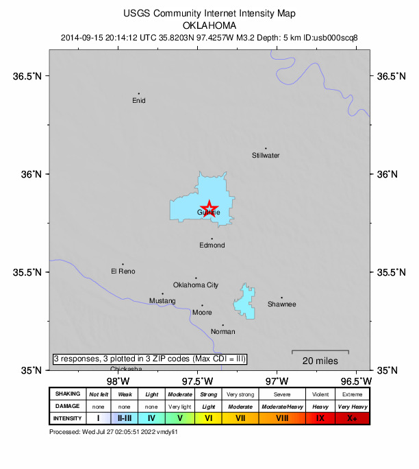 Did You Feel It? map: shaking reported by the public