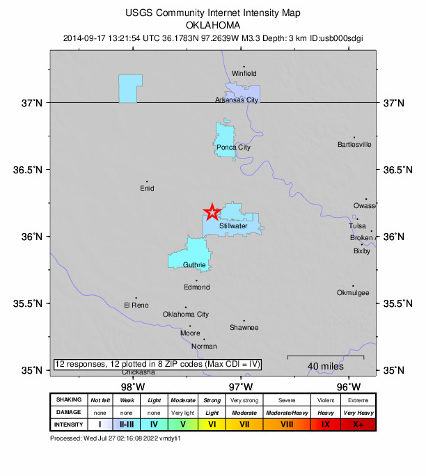 Did You Feel It? map: shaking reported by the public