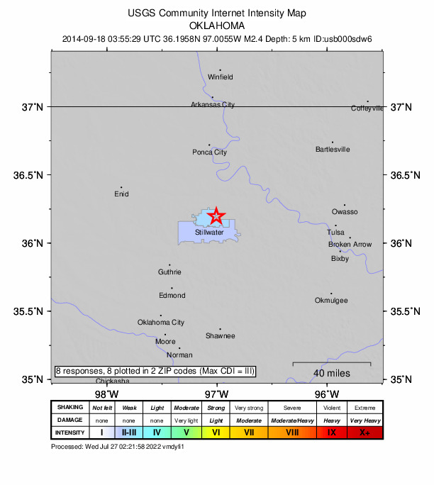 Did You Feel It? map: shaking reported by the public