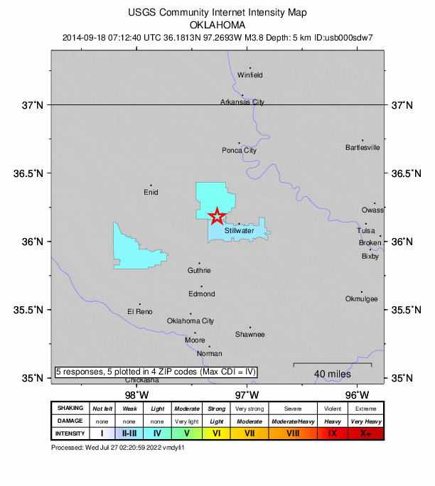 Did You Feel It? map: shaking reported by the public