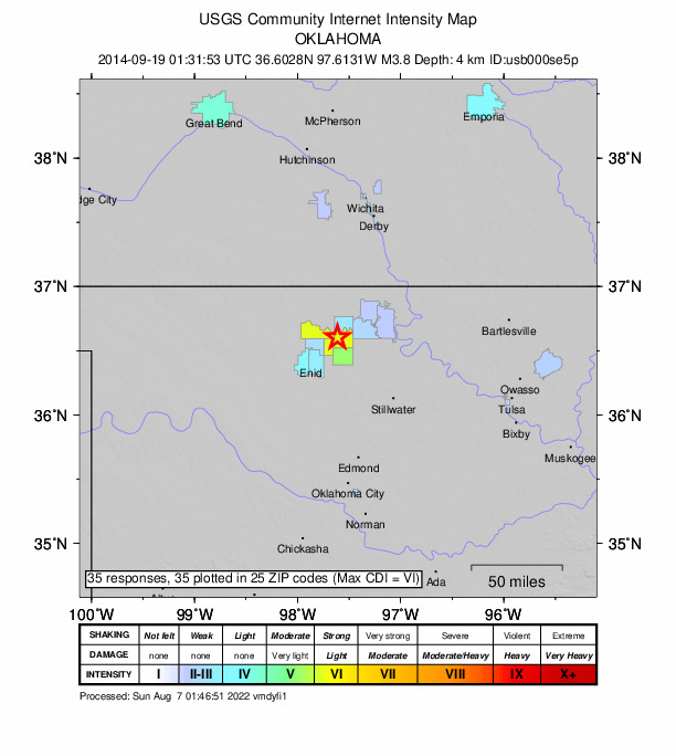 Did You Feel It? map: shaking reported by the public