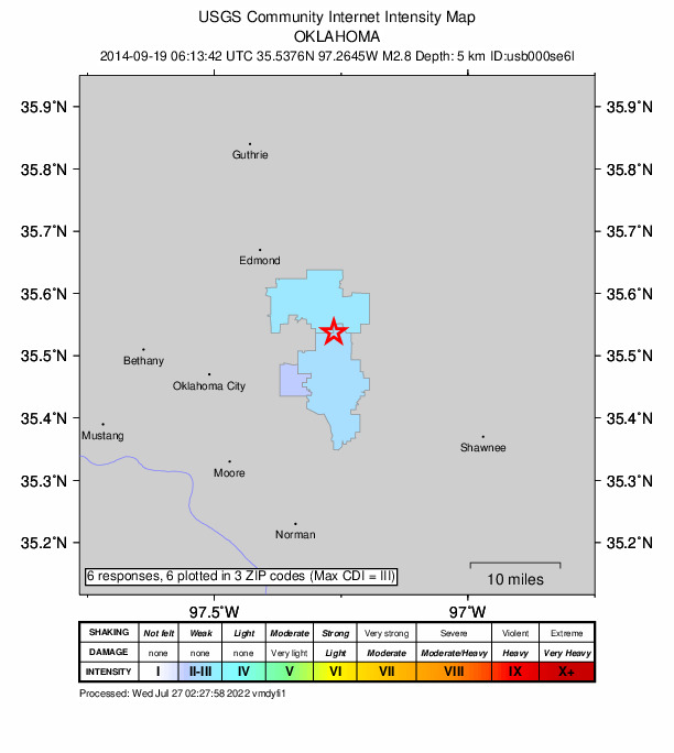 Did You Feel It? map: shaking reported by the public