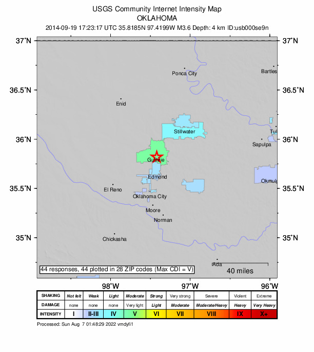 Did You Feel It? map: shaking reported by the public