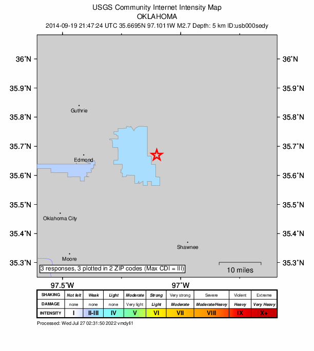 Did You Feel It? map: shaking reported by the public