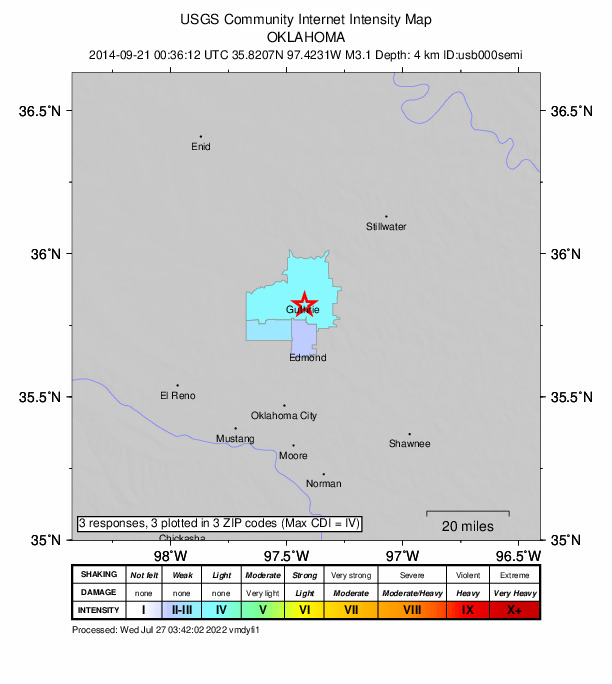 Did You Feel It? map: shaking reported by the public