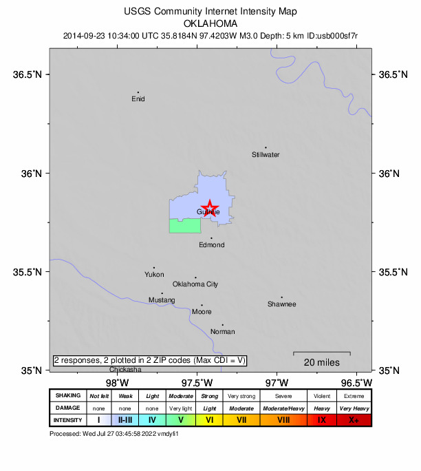 Did You Feel It? map: shaking reported by the public