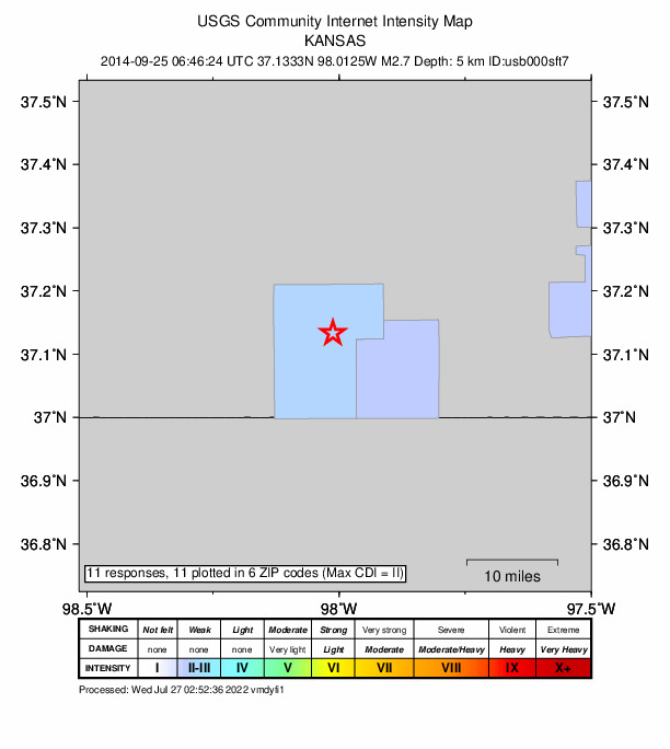 Did You Feel It? map: shaking reported by the public