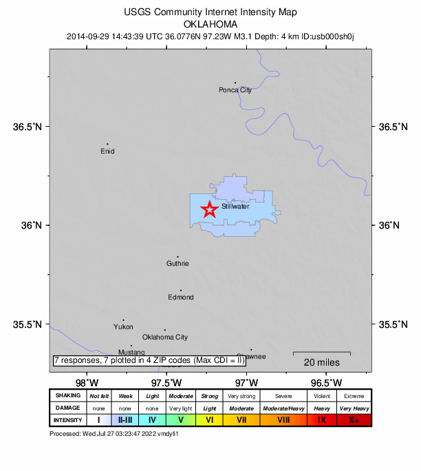 Did You Feel It? map: shaking reported by the public