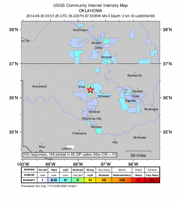 Did You Feel It? map: shaking reported by the public