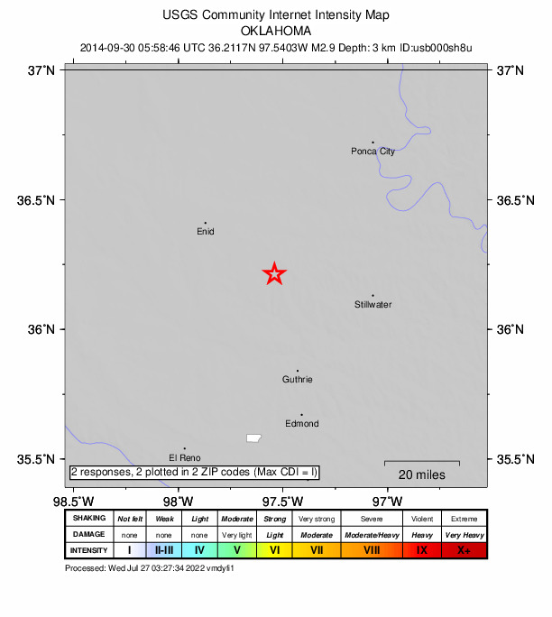 Did You Feel It? map: shaking reported by the public