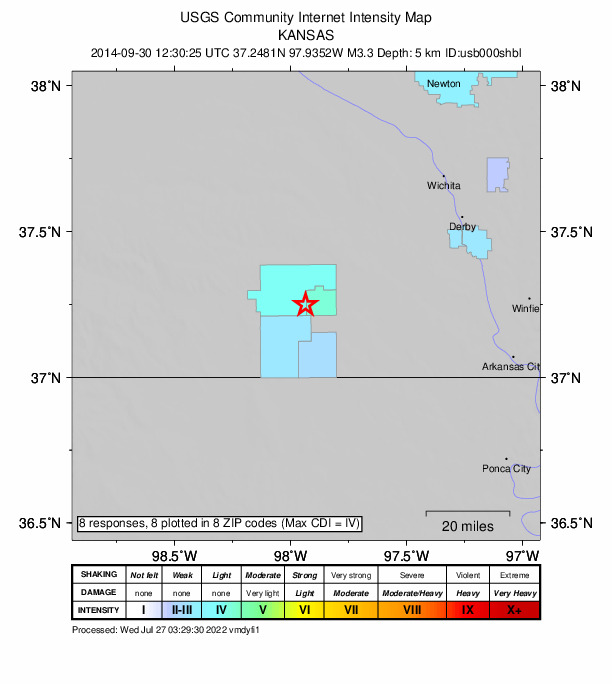 Did You Feel It? map: shaking reported by the public