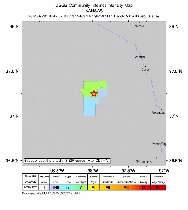 Did You Feel It? map: shaking reported by the public