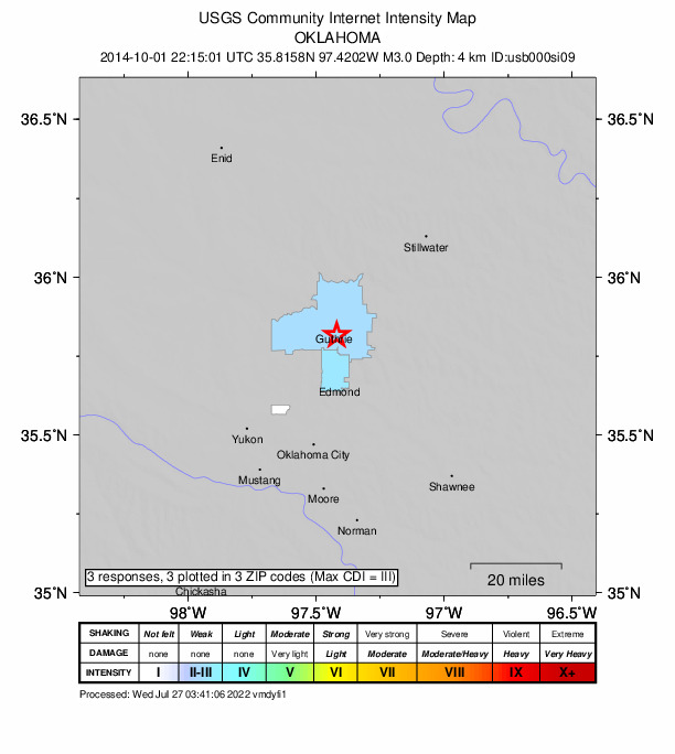 Did You Feel It? map: shaking reported by the public