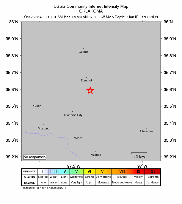 Did You Feel It? map: shaking reported by the public