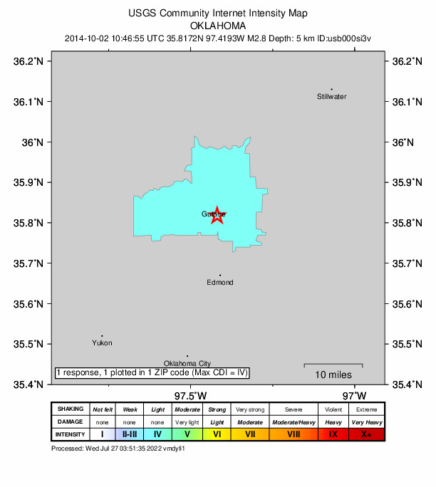 Did You Feel It? map: shaking reported by the public