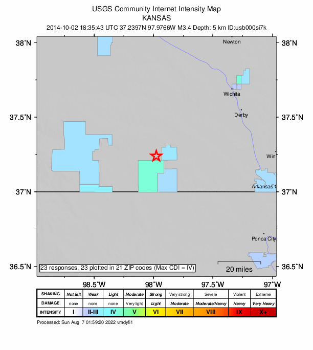 Did You Feel It? map: shaking reported by the public