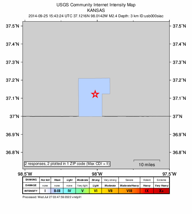 Did You Feel It? map: shaking reported by the public