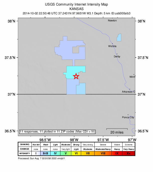 Did You Feel It? map: shaking reported by the public