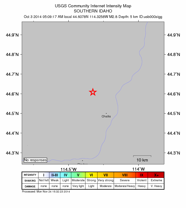Did You Feel It? map: shaking reported by the public