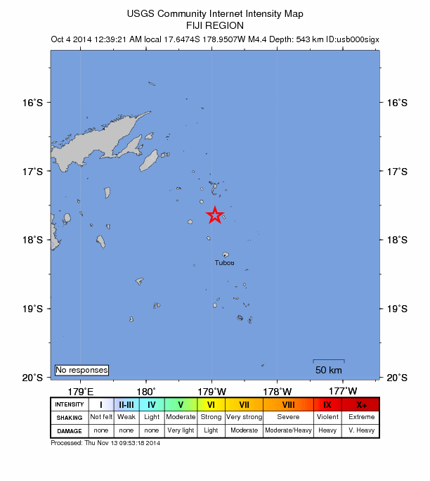Did You Feel It? map: shaking reported by the public