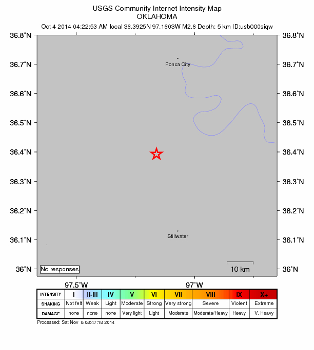 Did You Feel It? map: shaking reported by the public