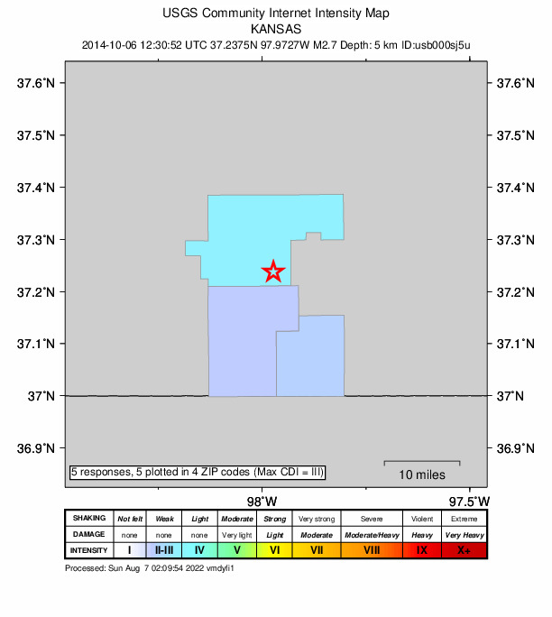 Did You Feel It? map: shaking reported by the public