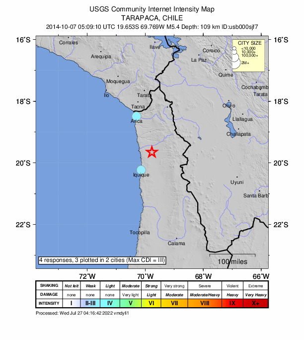 Did You Feel It? map: shaking reported by the public