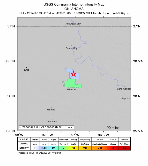 Did You Feel It? map: shaking reported by the public