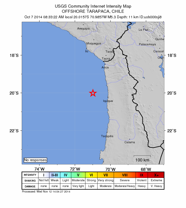 Did You Feel It? map: shaking reported by the public