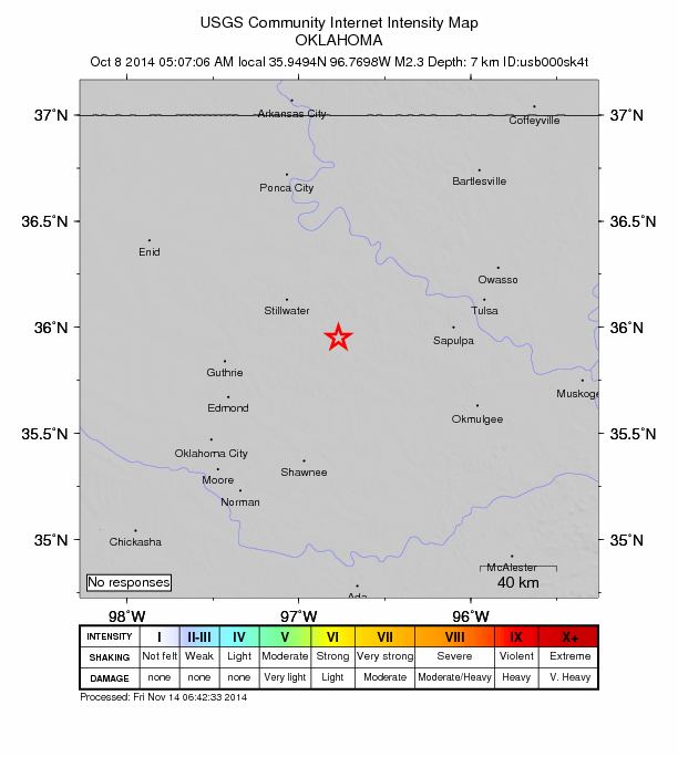 Did You Feel It? map: shaking reported by the public