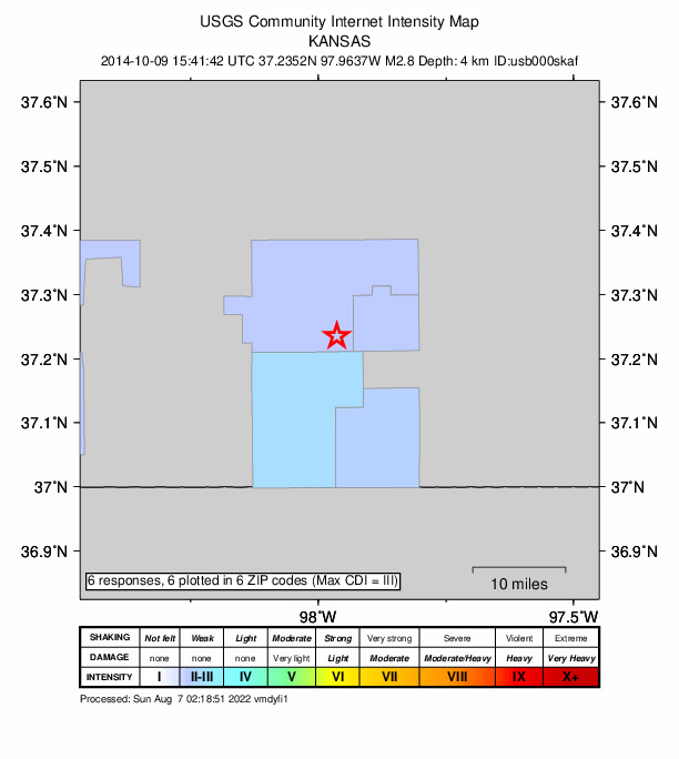 Did You Feel It? map: shaking reported by the public