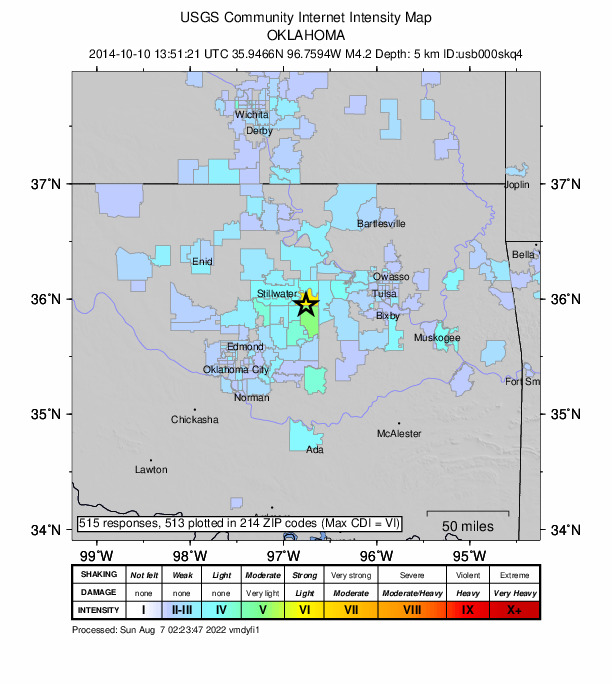 Did You Feel It? map: shaking reported by the public