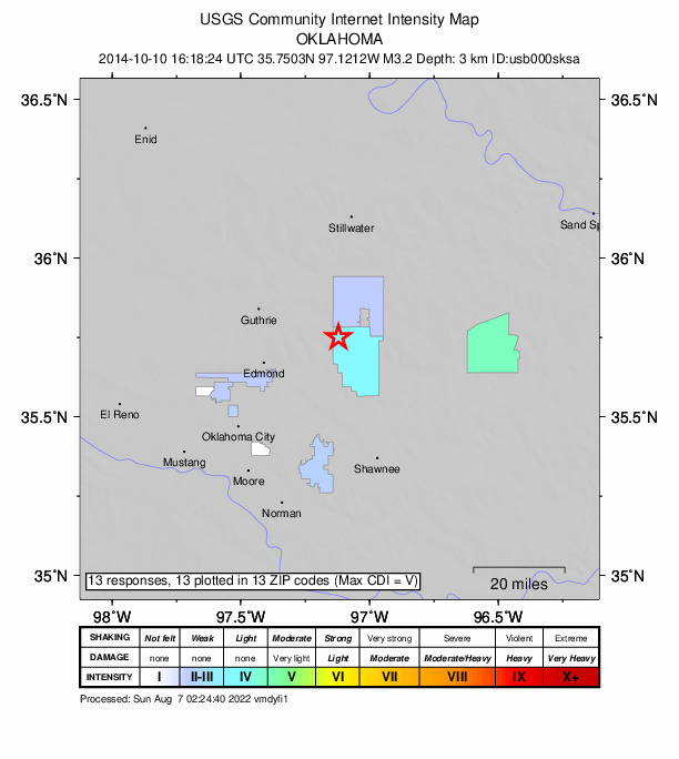 Did You Feel It? map: shaking reported by the public