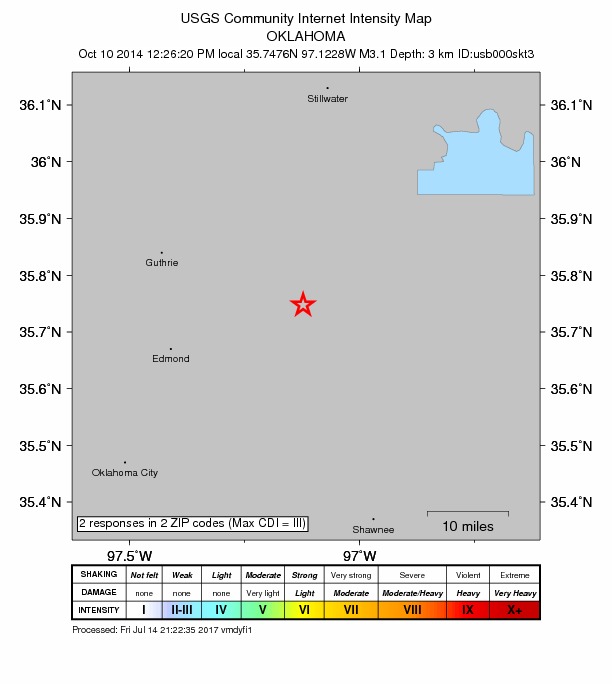 Did You Feel It? map: shaking reported by the public