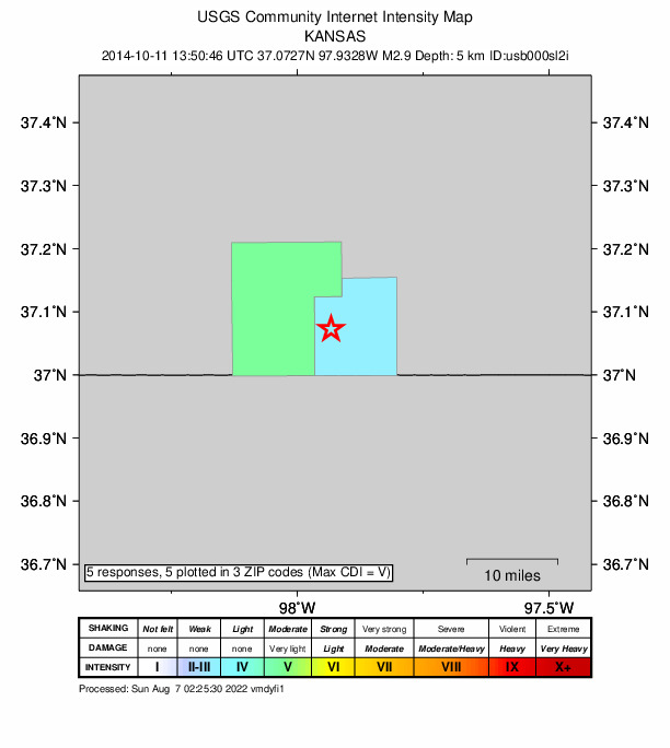 Did You Feel It? map: shaking reported by the public