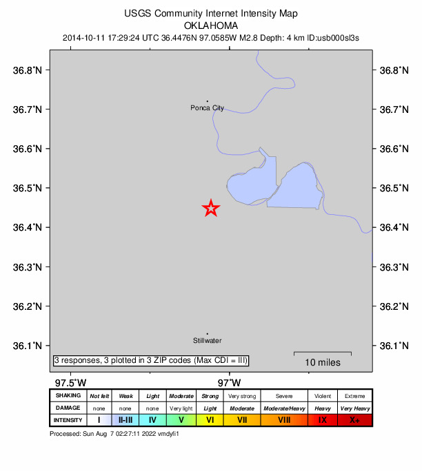 Did You Feel It? map: shaking reported by the public