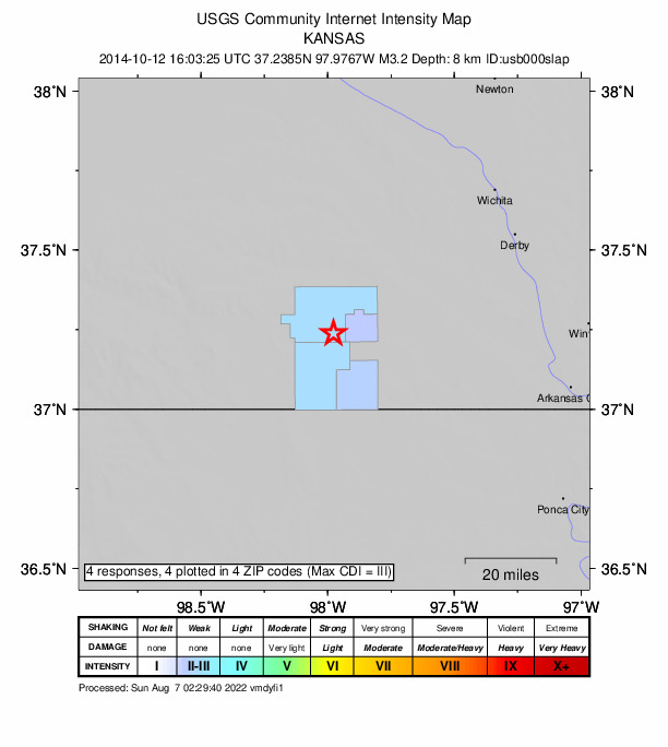 Did You Feel It? map: shaking reported by the public