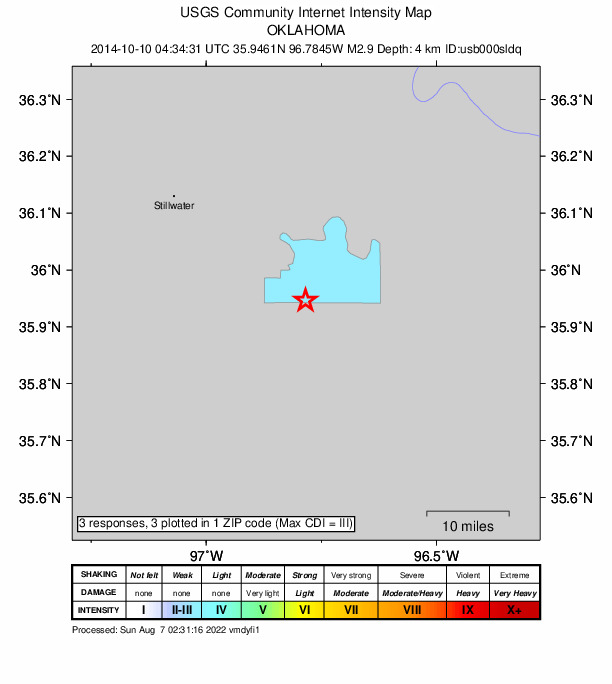 Did You Feel It? map: shaking reported by the public
