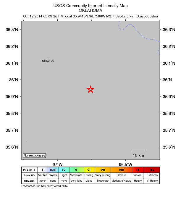 Did You Feel It? map: shaking reported by the public