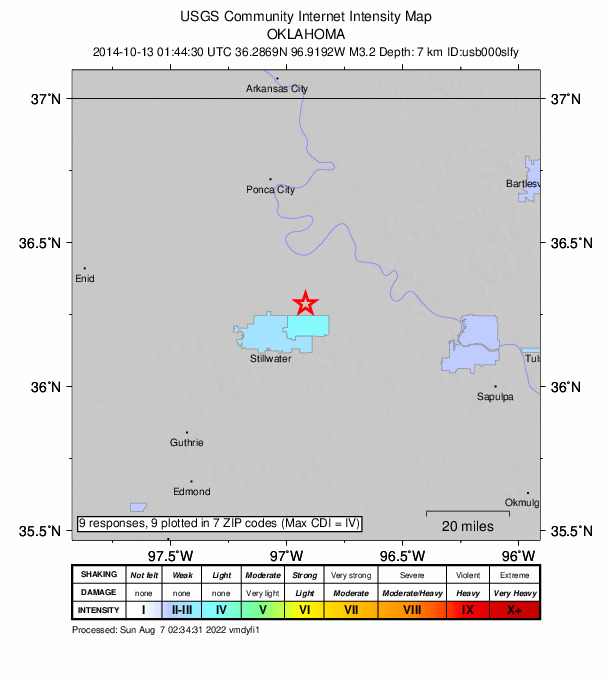 Did You Feel It? map: shaking reported by the public