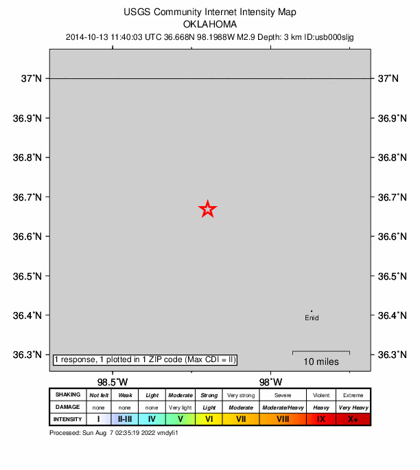 Did You Feel It? map: shaking reported by the public