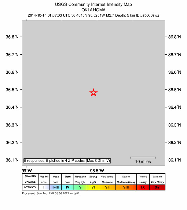 Did You Feel It? map: shaking reported by the public