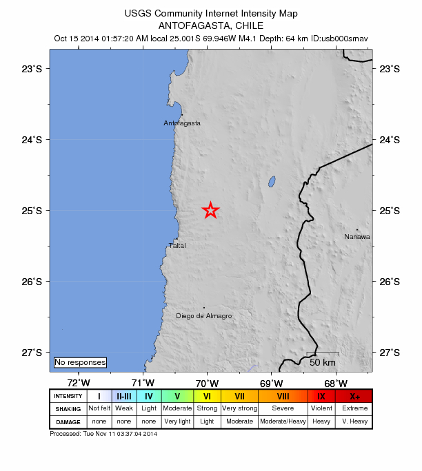 Did You Feel It? map: shaking reported by the public