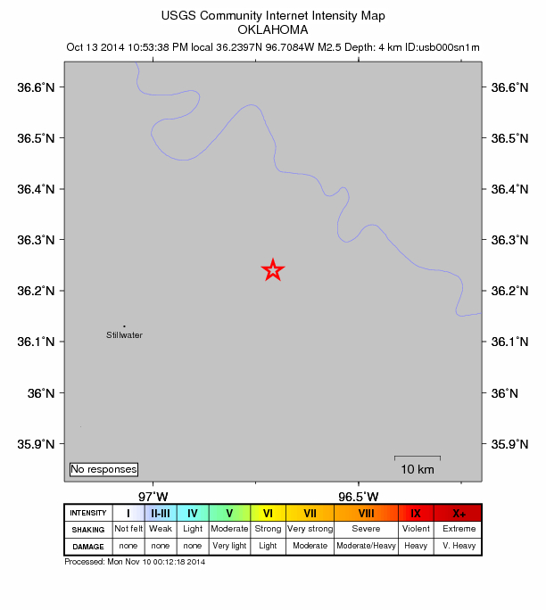 Did You Feel It? map: shaking reported by the public